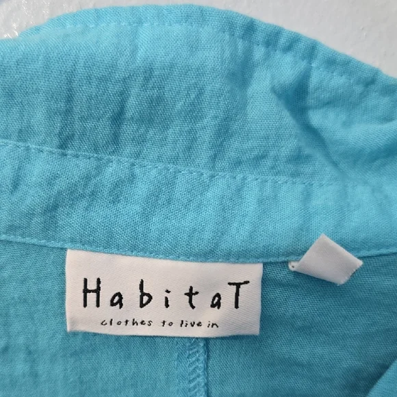 Habitat Blue Boxy Button Down Shirt - Picture 2 of 8